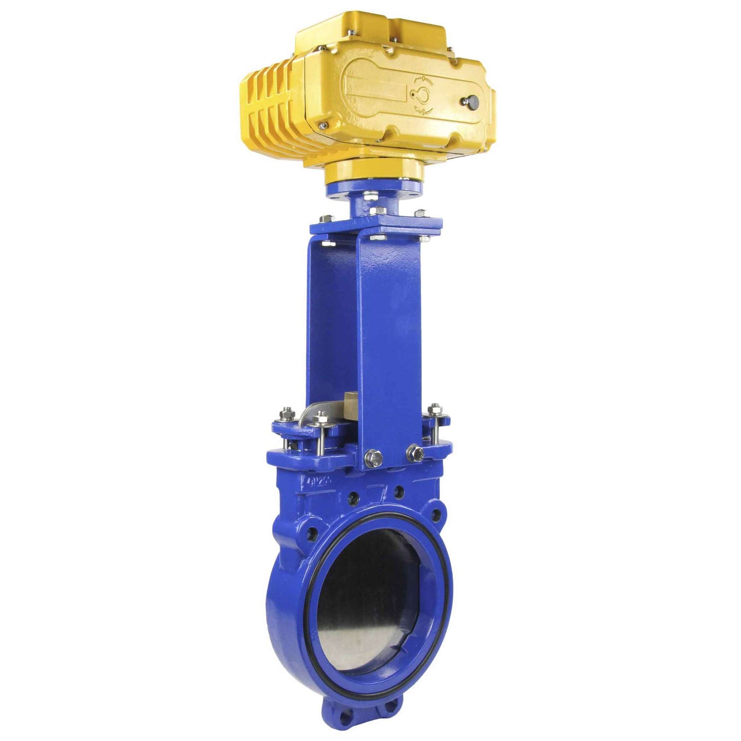 Knife Gate Valve DNOVA GVKN1331N-2W-Fb-ISO Class 125 NBR Wafer type, Cast Iron, Bidirectional, with DNOVA-MT-200 110/220V electric actuator