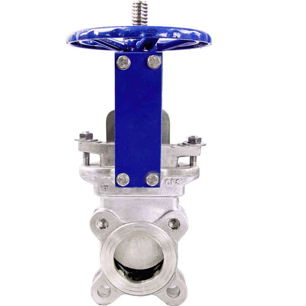 Knife gate valve DNOVA GVKR3131M-1W-Fb-S, body material - stainless steel AISI 304, knife material - stainless steel AISI 304, seal - METAL, handwheel operated