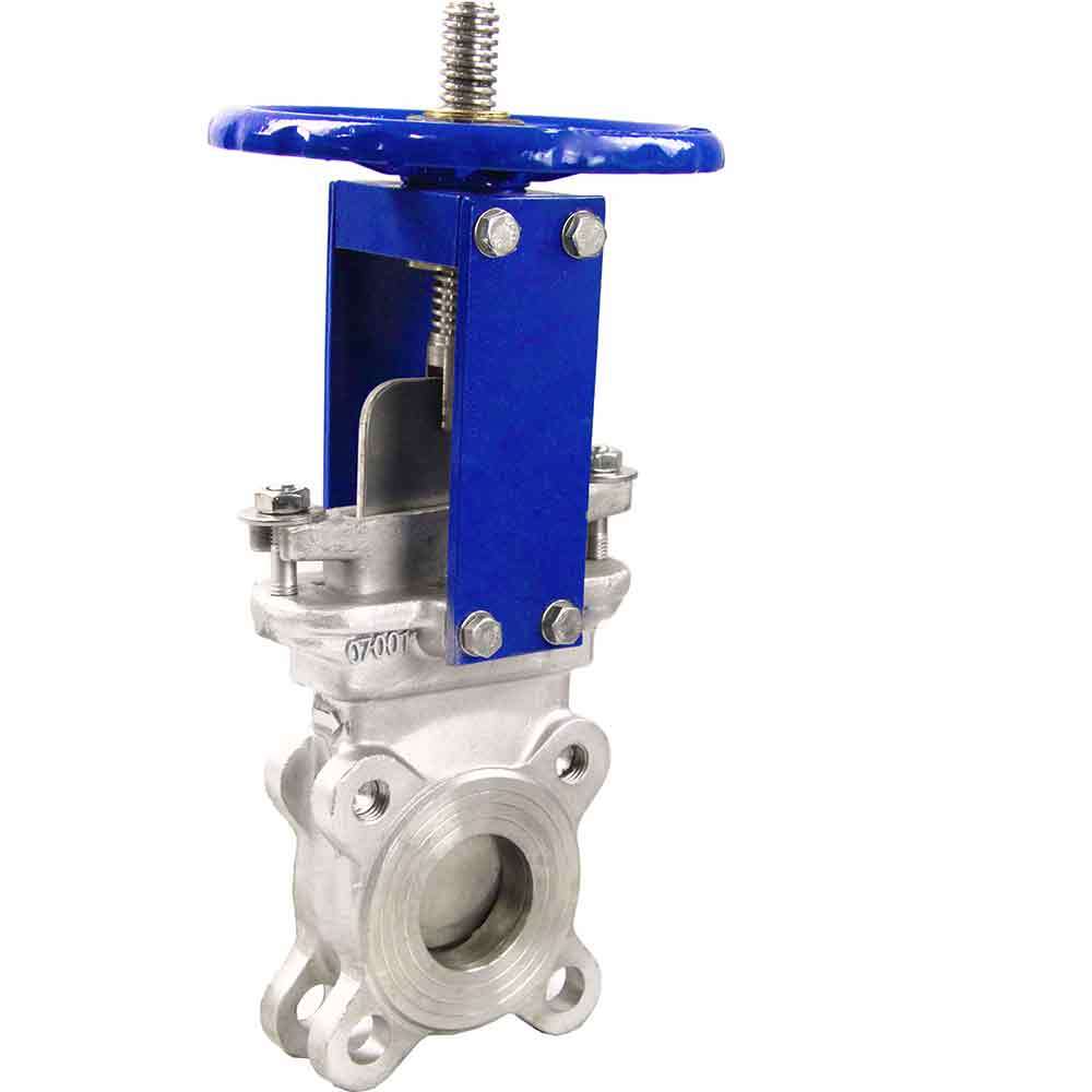 Knife gate valve DNOVA GVKR3131E-1W-Fb-S, body material - stainless steel AISI 304, knife material - stainless steel AISI 304, seal - EPDM, handwheel operated