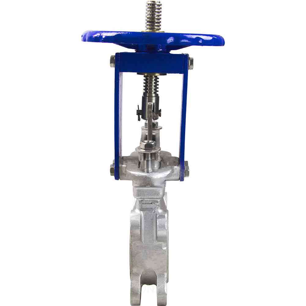 Knife gate valve DNOVA SS316-SS316-EPDM-1W-W, body material - stainless steel AISI 316, knife material - stainless steel AISI 316, seal - EPDM, handwheel operated