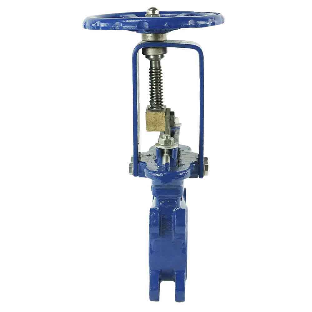 Knife gate valve DNOVA GVKN3431M-1W-Fb-S body material - carbon steel WCB, knife material - stainless steel AISI 304, seal - METAL, handwheel operated