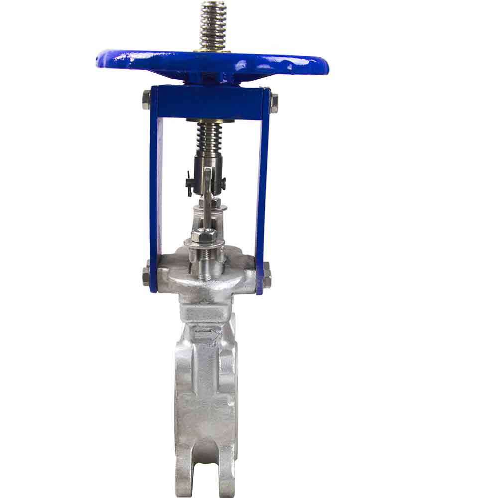 Knife gate valve DNOVA GVKR3131E-1W-Fb-S, body material - stainless steel AISI 304, knife material - stainless steel AISI 304, seal - EPDM, handwheel operated