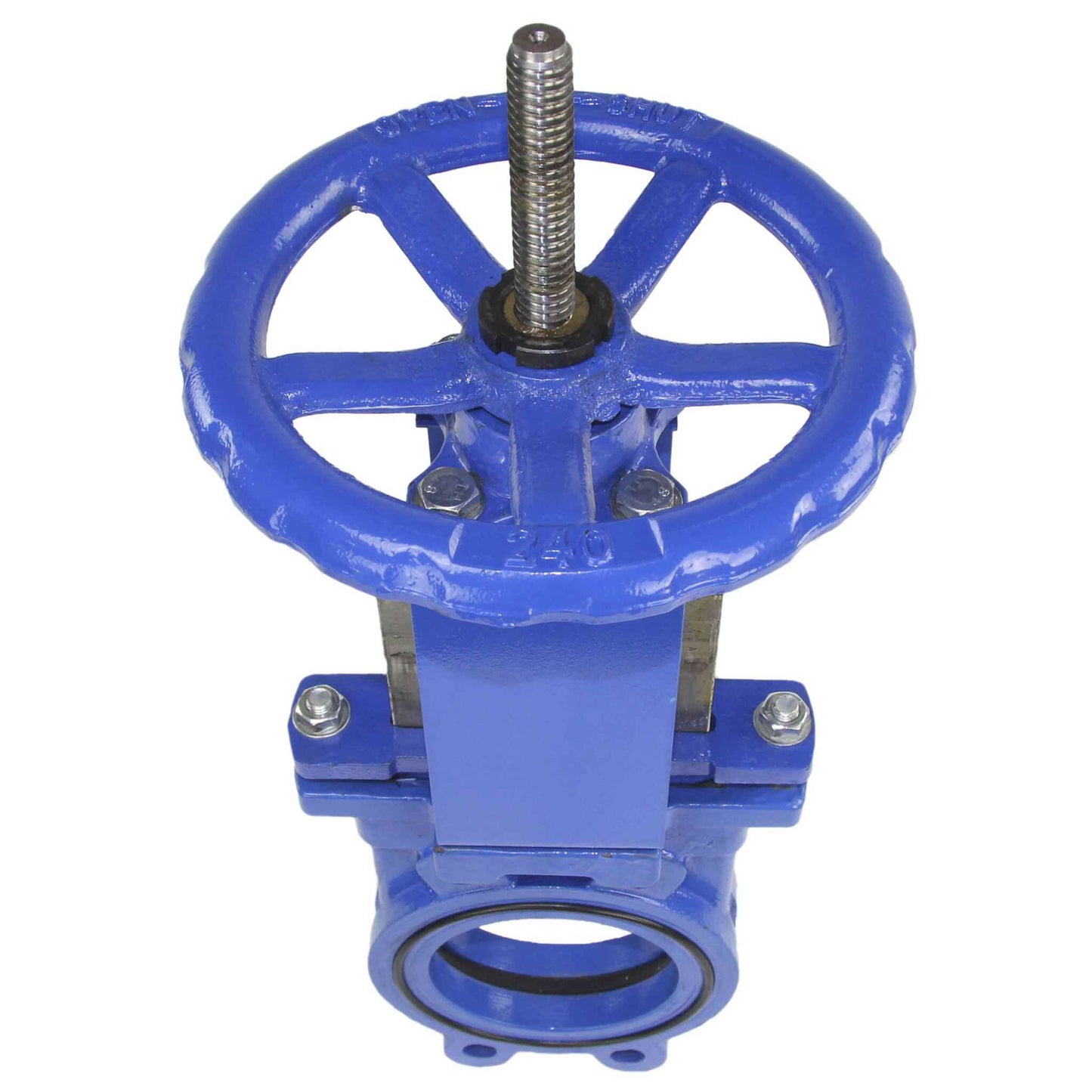 Knife gate valve DNOVA GVKR1331N-2W-Fb-S body material - cast iron GGG40, knife material - stainless steel AISI 304, seal - NBR, handwheel operated