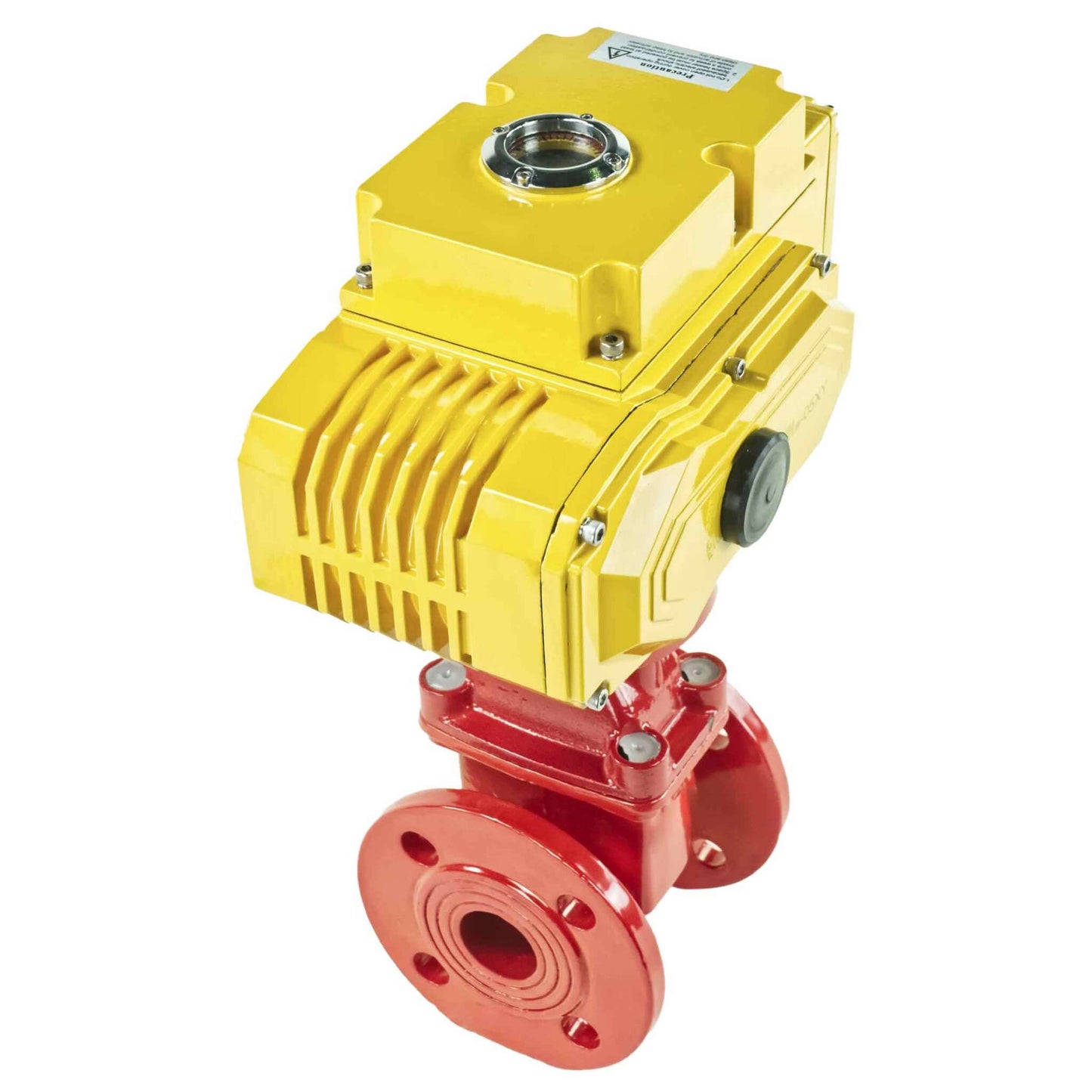 Wedge gate valve red DNOVA-GGG50-EPDM-F4-RED PSI232 class 150 T=230-248°F flange connection, with rubber lined wedge EPDM, electric actuator DNOVA MT-110/220, 110/220V
