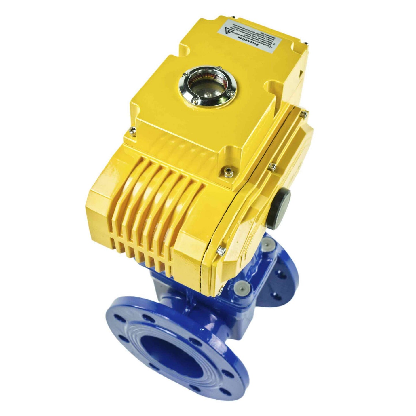 Wedge gate valve blue DNOVA-GGG50-EPDM-F4-BLUE PSI232 class 150 T=230-248°F flange connection, with rubber lined wedge EPDM, electric actuator DNOVA MT-380, 380V