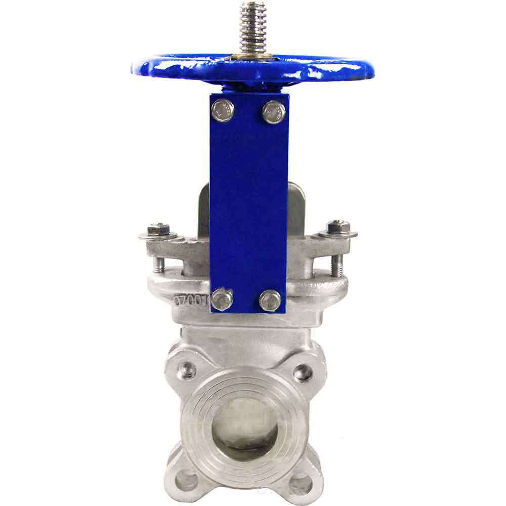 Knife gate valve DNOVA SS316-SS316-EPDM-1W-W, body material - stainless steel AISI 316, knife material - stainless steel AISI 316, seal - EPDM, handwheel operated