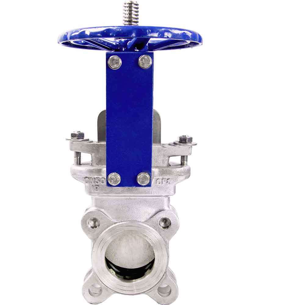 Knife gate valve DNOVA GVKR3131E-1W-Fb-S, body material - stainless steel AISI 304, knife material - stainless steel AISI 304, seal - EPDM, handwheel operated