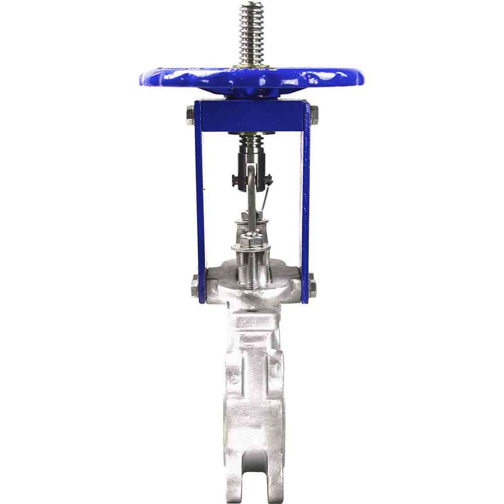 Knife gate valve DNOVA SS316-SS316-METAL-1W-W, body material - stainless steel AISI 316, knife material - stainless steel AISI 316, seal - METAL, handwheel operated