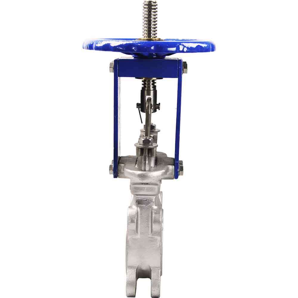 Knife gate valve DNOVA SS316-SS316-METAL-1W-W, body material - stainless steel AISI 316, knife material - stainless steel AISI 316, seal - METAL, handwheel operated