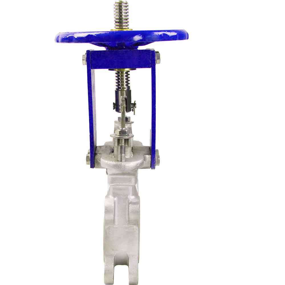 Knife gate valve DNOVA GVKR3131E-1W-Fb-S, body material - stainless steel AISI 304, knife material - stainless steel AISI 304, seal - EPDM, handwheel operated