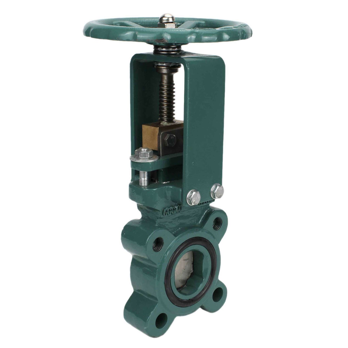 Knife Gate Valve DNOVA GVKR1331M-1W-Fb-S 16 bar, wafer type, body material - Cast iron GGG-40, seal - metal, with retractable spindle, handwheel operated