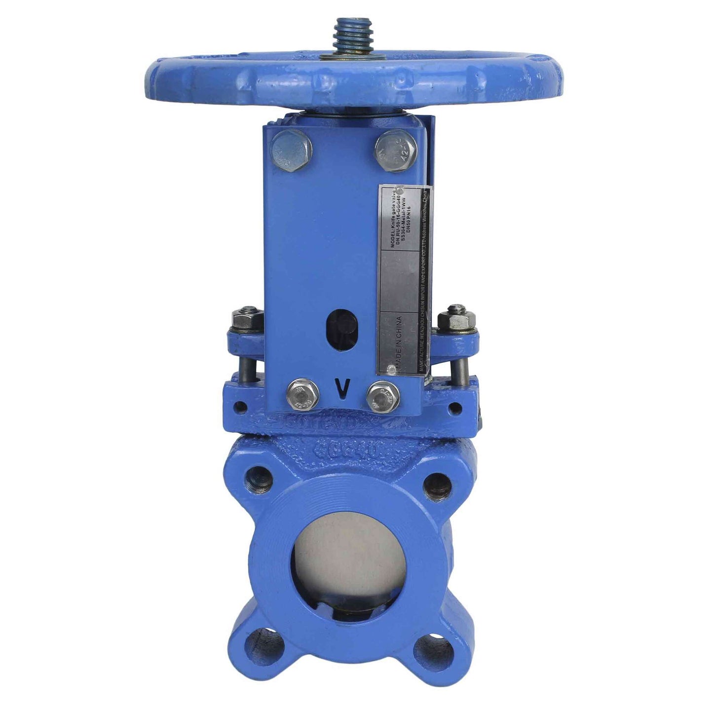 Knife Gate Valve DNOVA GVK1331E-2W-Fb-SN PSI232, wafer type, body material - cast iron GGG-40, handwheel operated