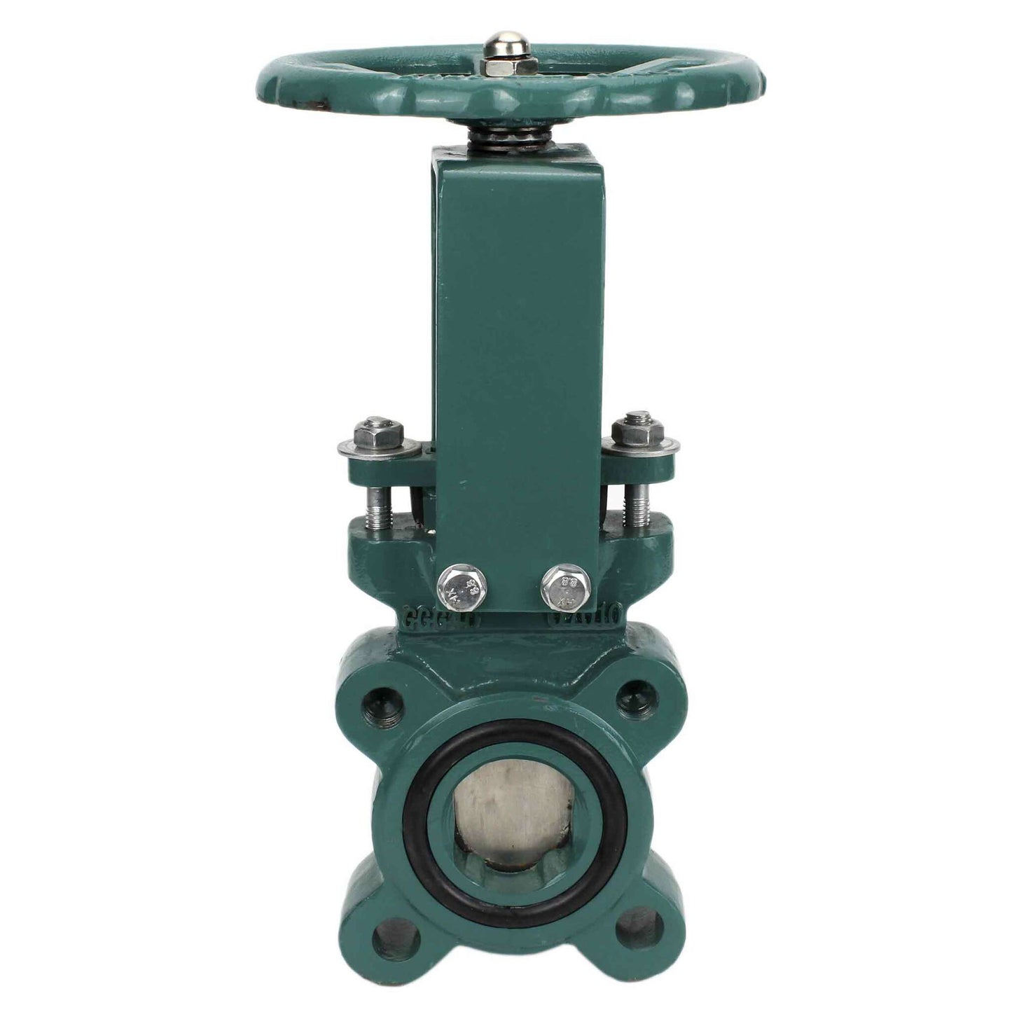 Knife Gate Valve DNOVA GVKR1331M-1W-Fb-S 16 bar, wafer type, body material - Cast iron GGG-40, seal - metal, with retractable spindle, handwheel operated