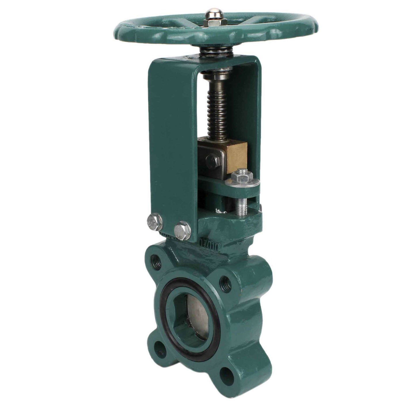 Knife Gate Valve DNOVA GVKR1331M-1W-Fb-S 16 bar, wafer type, body material - Cast iron GGG-40, seal - metal, with retractable spindle, handwheel operated