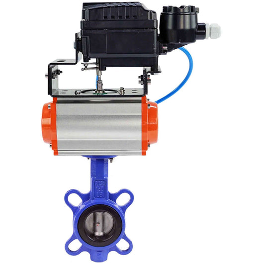 Water Butterfly Valve DNOVA WBV1332N-2W-Fb-H body material - Cast iron GGG50, disk material - Stainless steel 316L, seal - NBR with pneumatic actuator with return springs SA, electropneumatic positioner without feedback DNOVA YT-1000RSN
