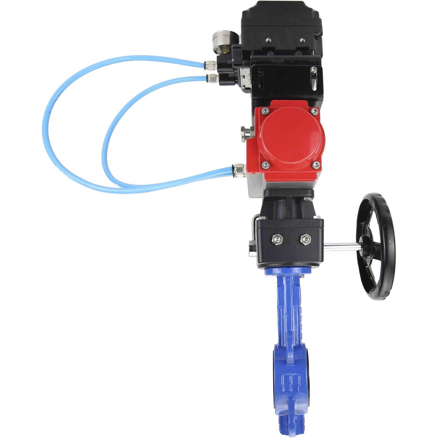 Water Butterfly Valve DNOVA WBV1332N-2W-Fb-H body material - Cast iron GGG50, disk material - Stainless steel 316L, seal - NBR with pneumatic actuator DA, manual duplicator HDM and electropneumatic positioner with feedback DNOVA YT-1000RSI