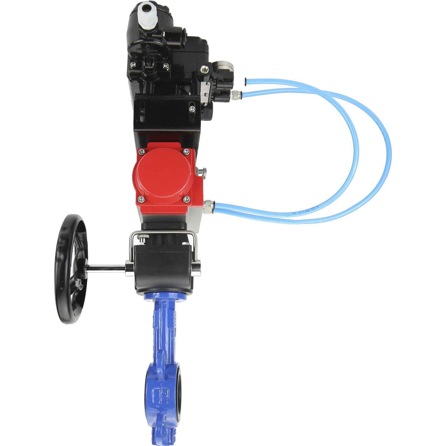 Water Butterfly Valve DNOVA WBV1332N-2W-Fb-H body material - Cast iron GGG50, disk material - Stainless steel 316L, seal - NBR with pneumatic actuator DA, manual duplicator HDM and electropneumatic positioner with feedback DNOVA YT-1000RSI