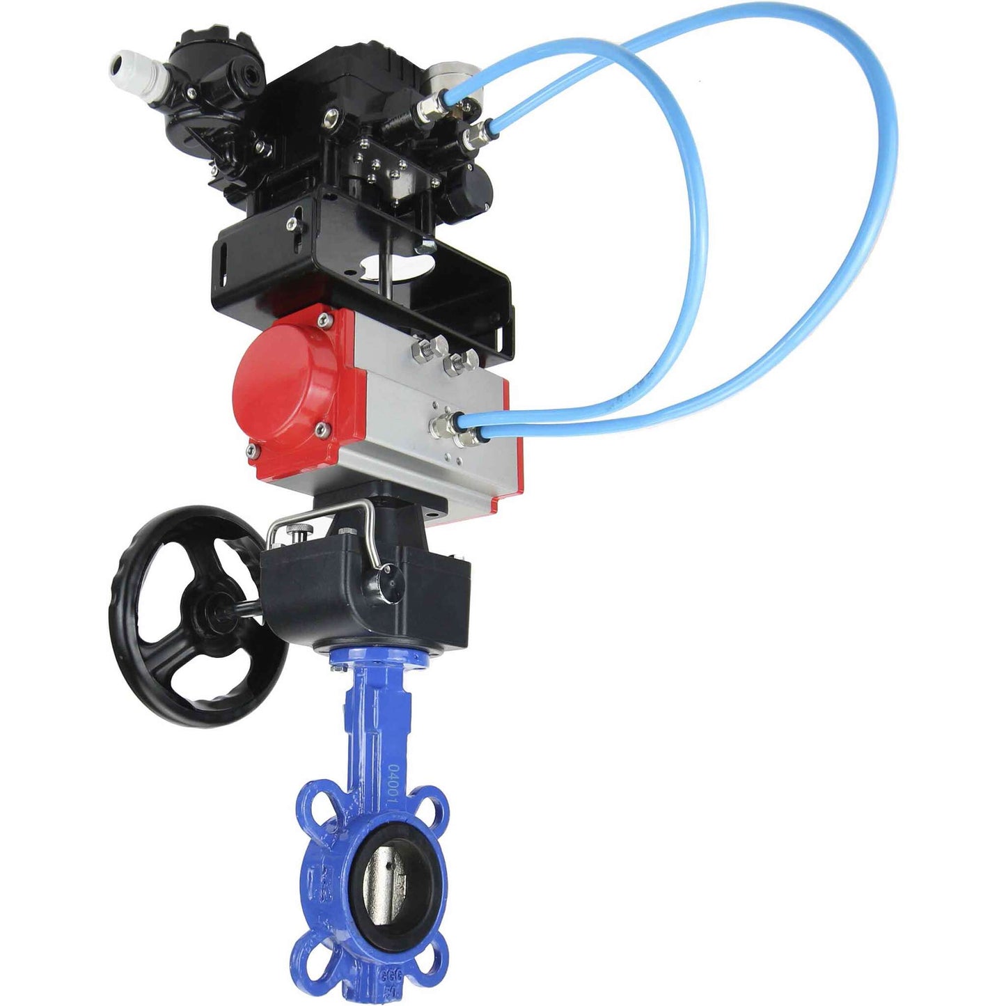 Water Butterfly Valve DNOVA WBV1332N-2W-Fb-H body material - Cast iron GGG50, disk material - Stainless steel 316L, seal - NBR with pneumatic actuator DA, manual duplicator HDM and electropneumatic positioner with feedback DNOVA YT-1000RSI