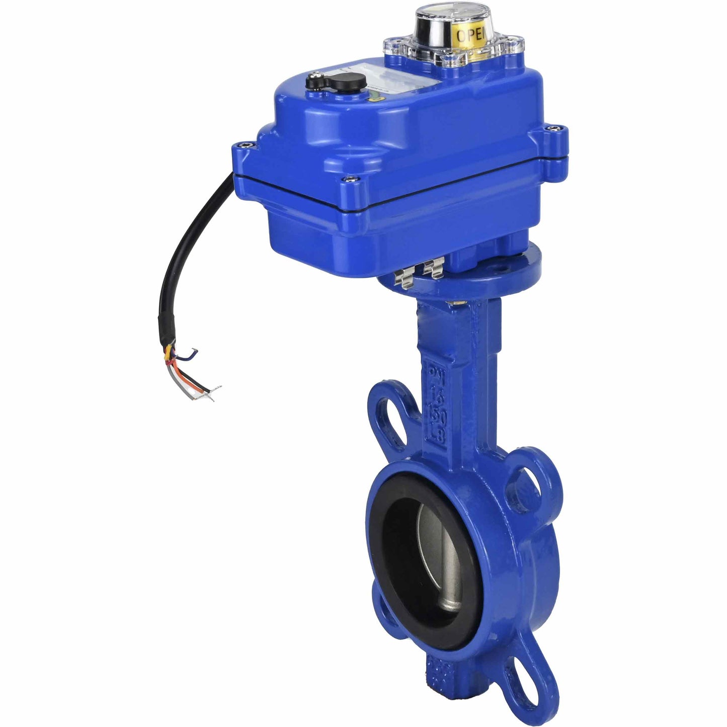 Válvula de mariposa de agua DNOVA ggg50-316l-epdm-DNOVA-12, material del cuerpo: hierro fundido GGG50, material del disco: acero inoxidable AISI 316L, junta: EPDM, accionamiento por actuador eléctrico.