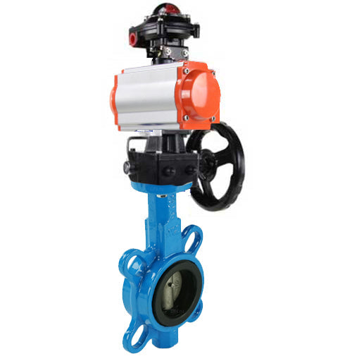Válvula de mariposa de agua DNOVA g50-g40-epdm-DNOVA-da-apl-210n-hdm, material del cuerpo: hierro fundido GGG50, material del disco: hierro fundido GGG40, junta: EPDM, accionamiento neumático.