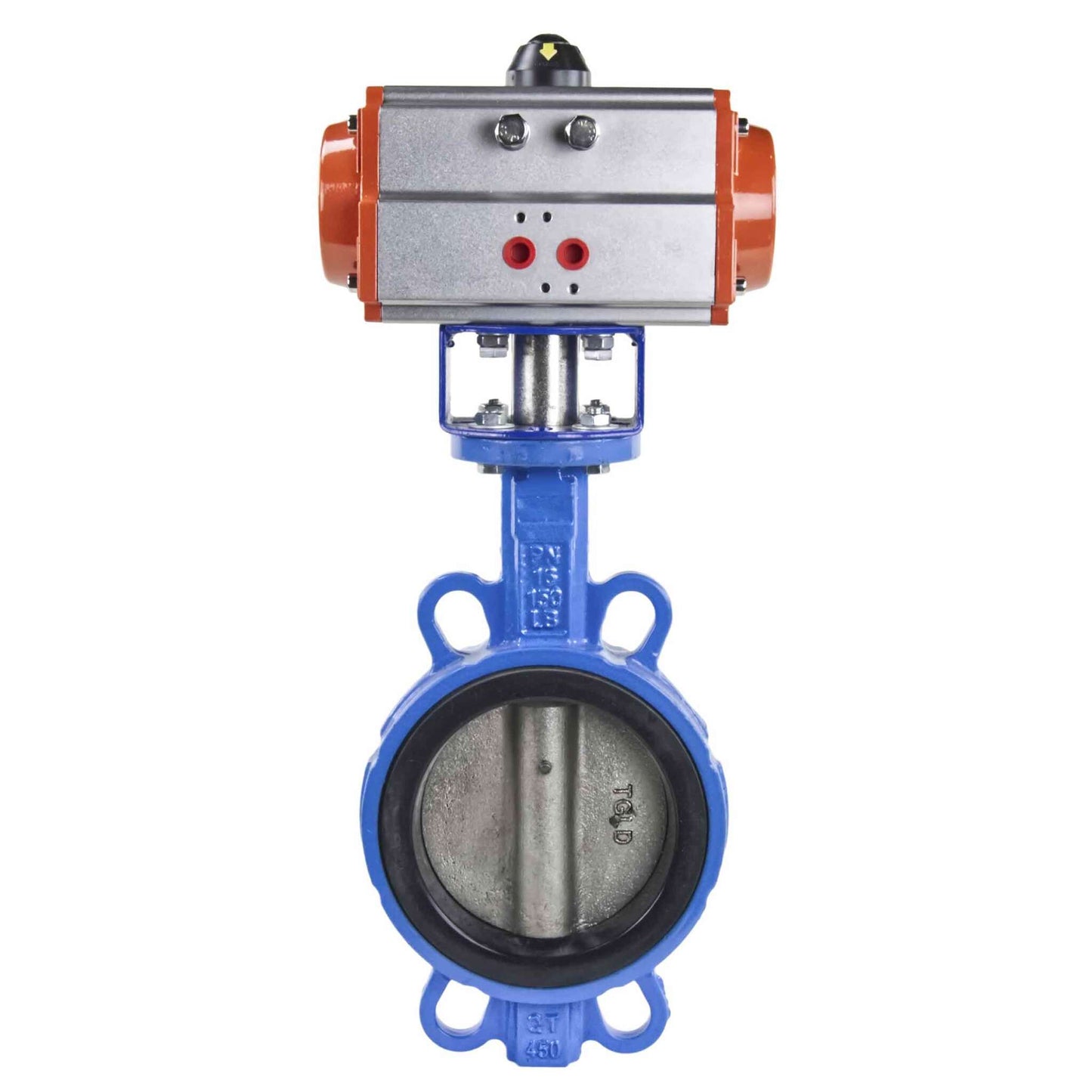 Water Butterfly Valve DNOVA st-316l-epdm-DNOVA-da, body material - carbon steel WCB, disk material - stainless steel AISI 316L, seal - EPDM, pneumatic actuator operated