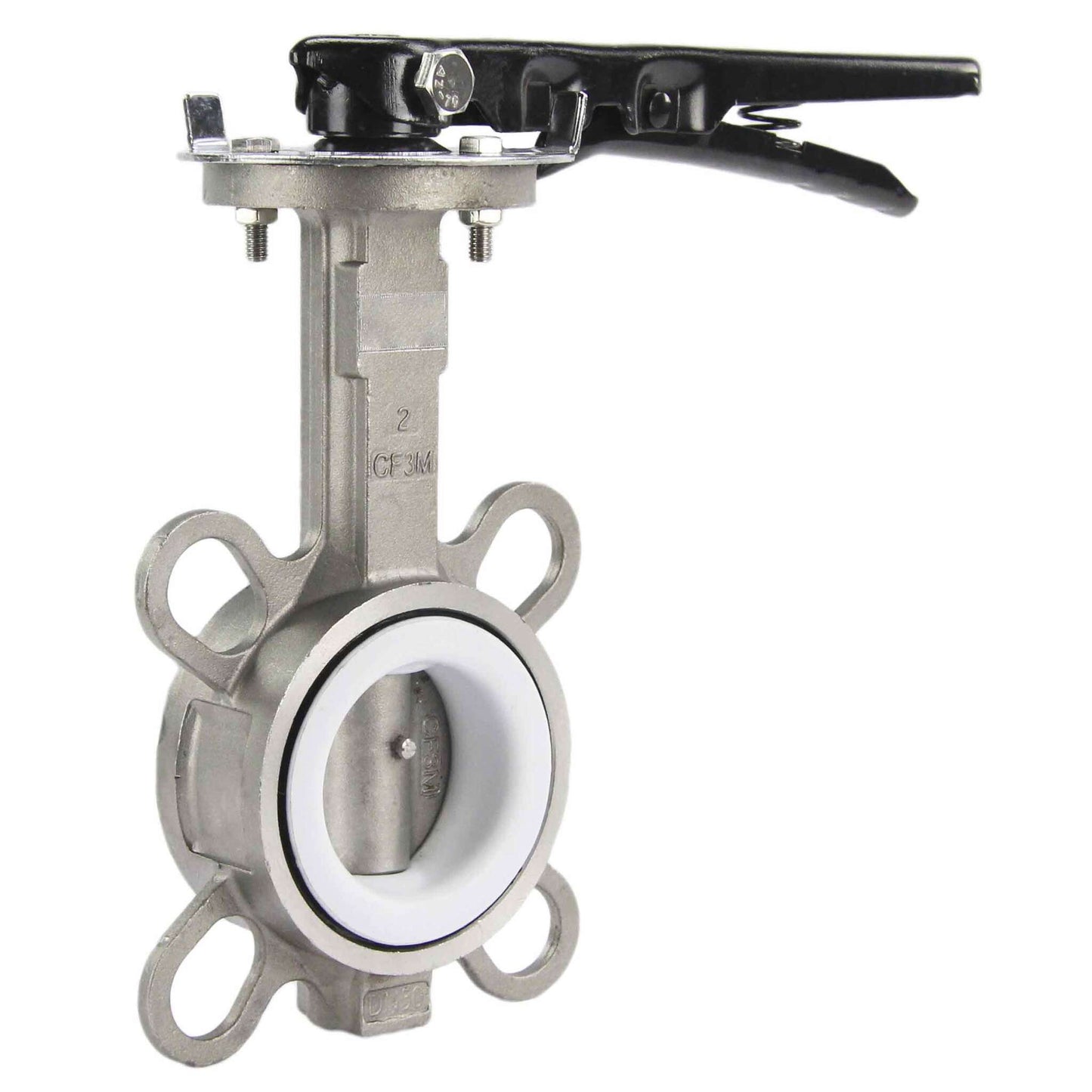 Válvula de mariposa de agua DNOVA WBV3232P-2W-Fb-H PN16, material del cuerpo y del disco: acero inoxidable 316L, sello: PTFE, operada por volante