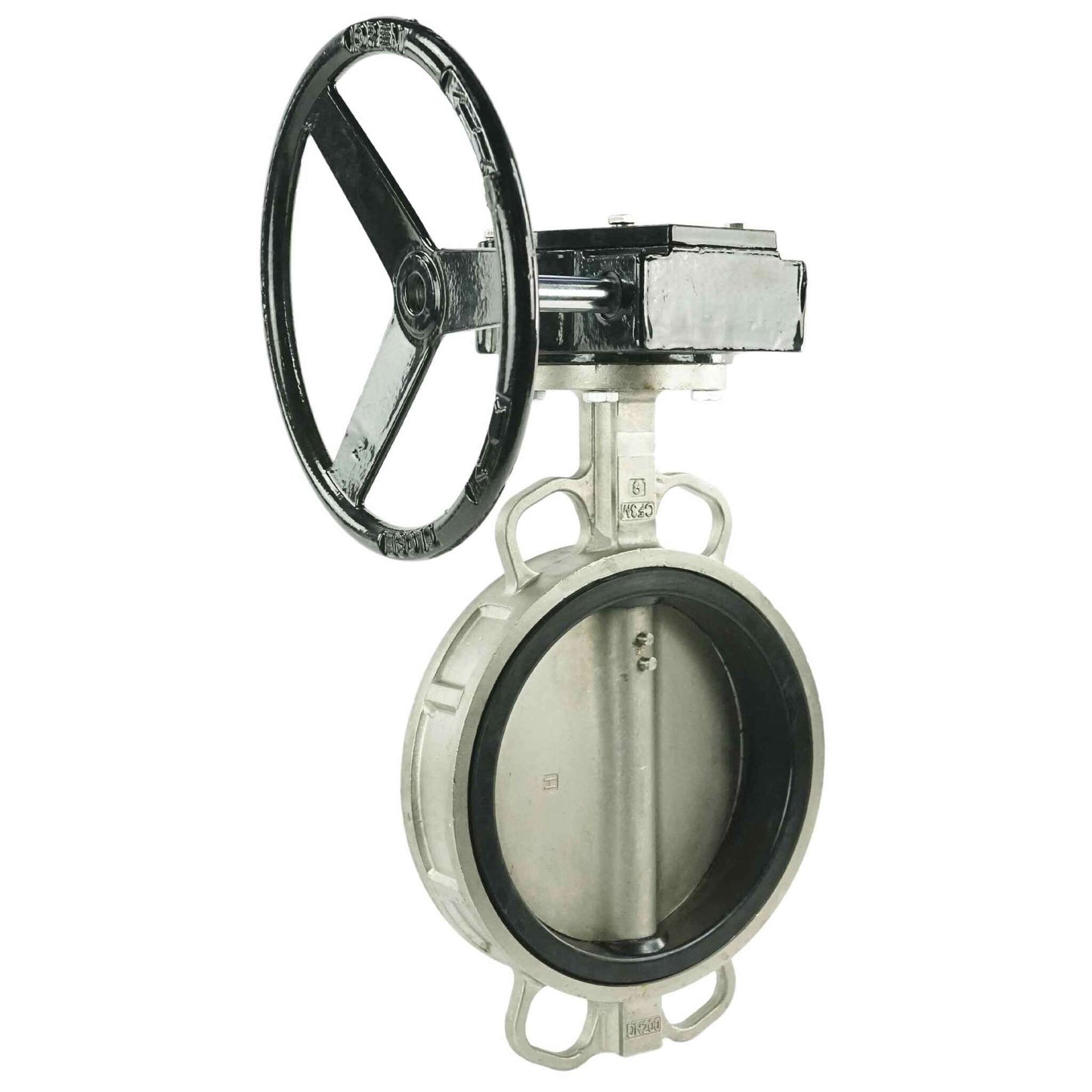 Válvula de mariposa de agua DNOVA 316L-EPDM-RDN, material del cuerpo: acero inoxidable AISI 316L, material del disco: acero inoxidable AISI 316L, sello: EPDM, accionada por engranajes