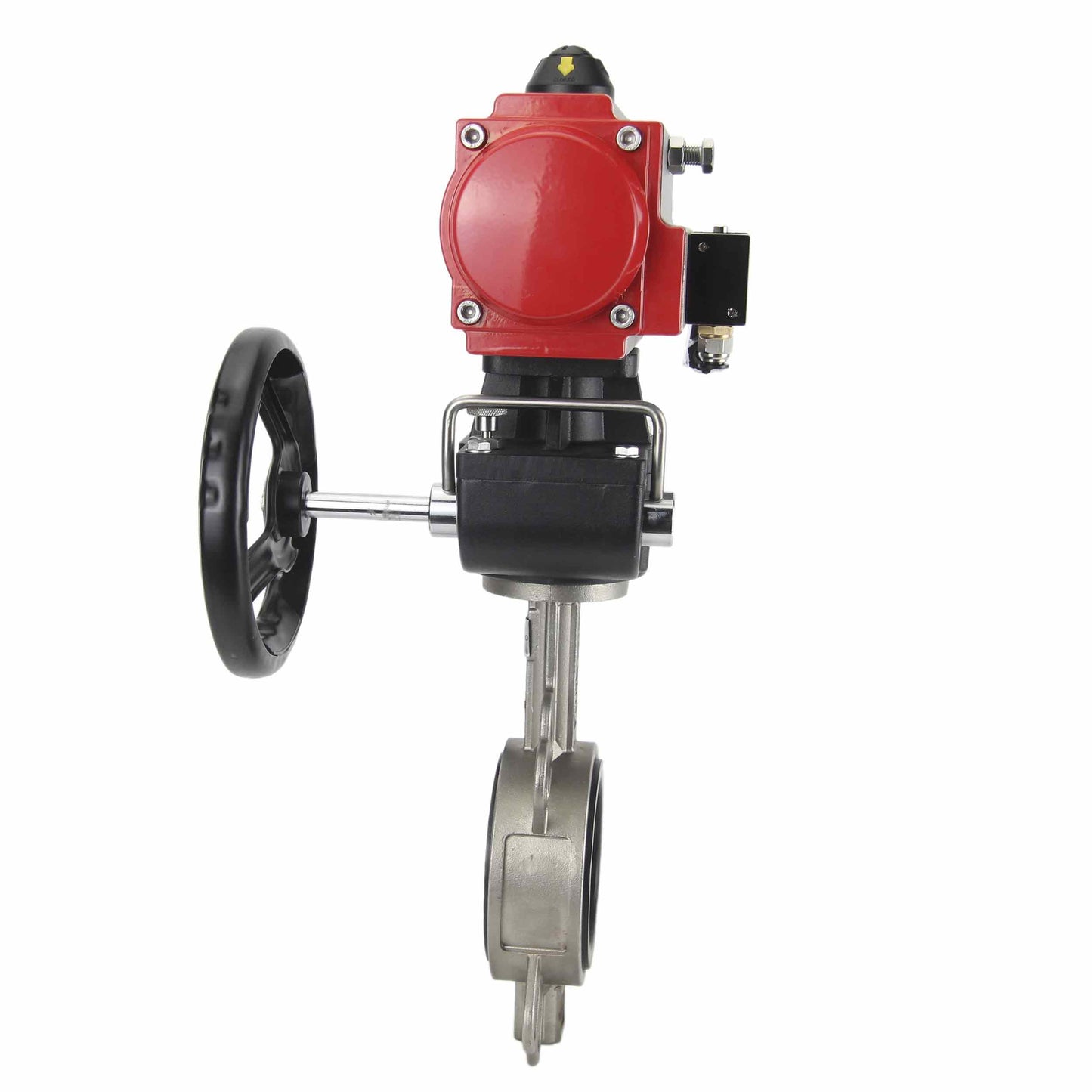 Válvula de mariposa de agua DNOVA 316l-viton-da-4m310-24v-hdm, material del cuerpo - acero inoxidable AISI 316L, material del disco - acero inoxidable AISI 316L, sello - VITON, actuador neumático operado