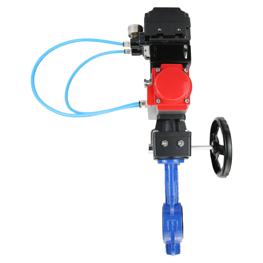 Válvula de mariposa de agua DNOVA g50-g40-epdm-DNOVA-da-hdm-yt1000rsn, material del cuerpo: hierro fundido GGG50, material del disco: hierro fundido GGG40, junta: EPDM, accionamiento neumático.