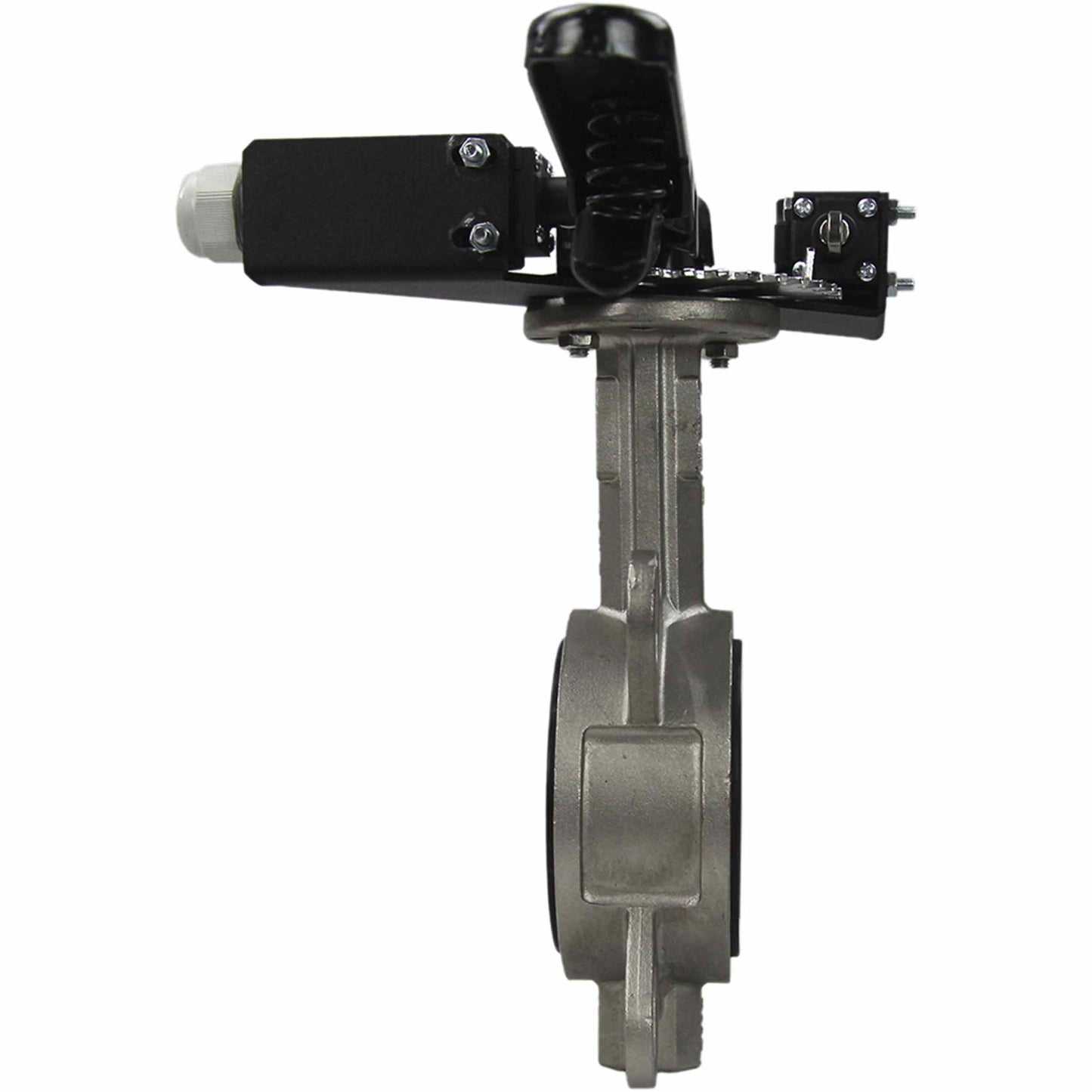 Water butterfly valve DNOVA 316L-316L-EPDM body material - stainless steel AISI 316L, disk material - stainless steel AISI 316L, seal - EPDM with handle, with two limit switches LS-103 250V and a bracket for mounting limit switches