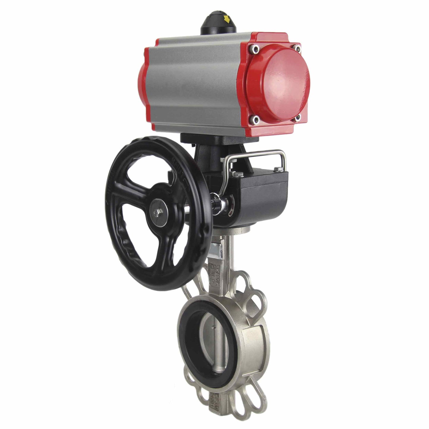 Válvula de mariposa de agua DNOVA 316l-viton-da-4m310-110/220v-hdm, material del cuerpo - acero inoxidable AISI 316L, material del disco - acero inoxidable AISI 316L, sello - VITON, actuador neumático operado
