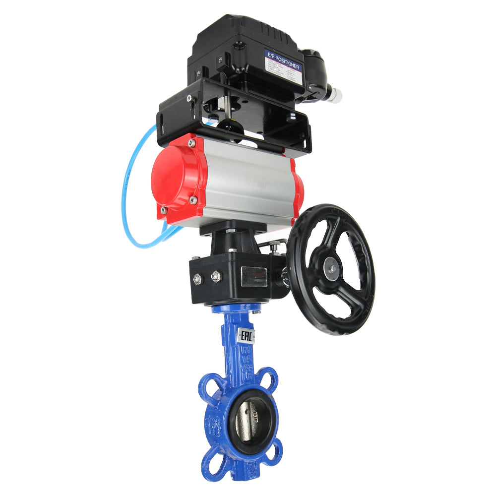 Válvula de mariposa de agua DNOVA g50-g40-epdm-DNOVA-da-hdm-yt1000rsn, material del cuerpo: hierro fundido GGG50, material del disco: hierro fundido GGG40, junta: EPDM, accionamiento neumático.