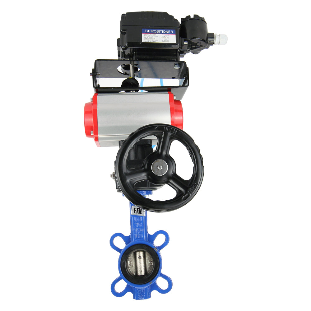 Válvula de mariposa de agua DNOVA g50-g40-epdm-DNOVA-da-hdm-yt1000rsn, material del cuerpo: hierro fundido GGG50, material del disco: hierro fundido GGG40, junta: EPDM, accionamiento neumático.