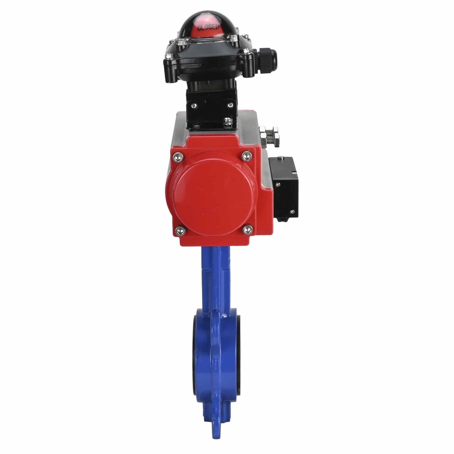 Water Butterfly Valve DNOVA WBV1332N-2W-Fb-H body material - Cast iron GGG50, disk material - Stainless steel 316L, seal - NBR with pneumatic actuator DA, pneumatic distributor 4M310-08 220V and limit switch block APL-210N