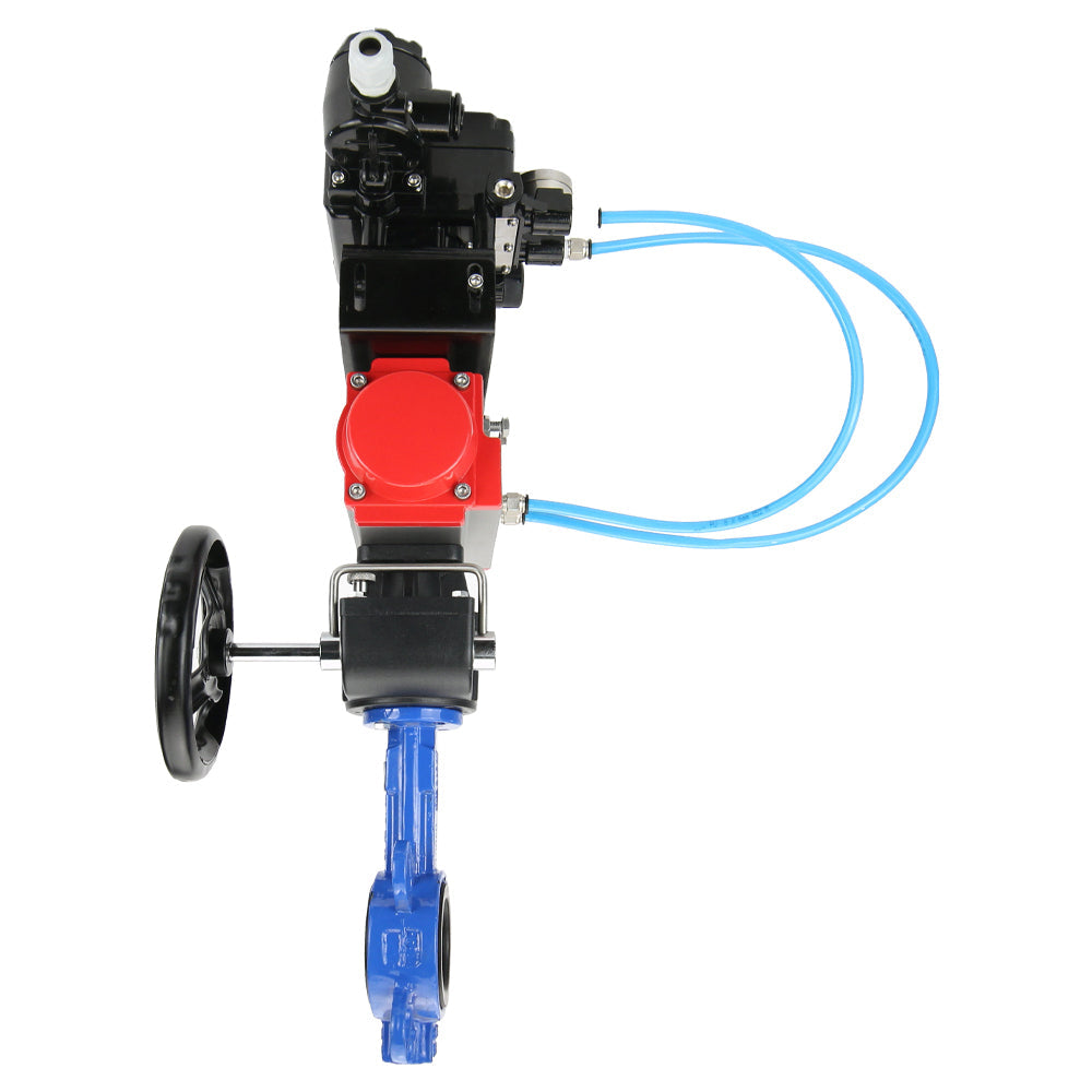 Válvula de mariposa de agua DNOVA g50-g40-epdm-DNOVA-da-hdm-yt1000rsn, material del cuerpo: hierro fundido GGG50, material del disco: hierro fundido GGG40, junta: EPDM, accionamiento neumático.