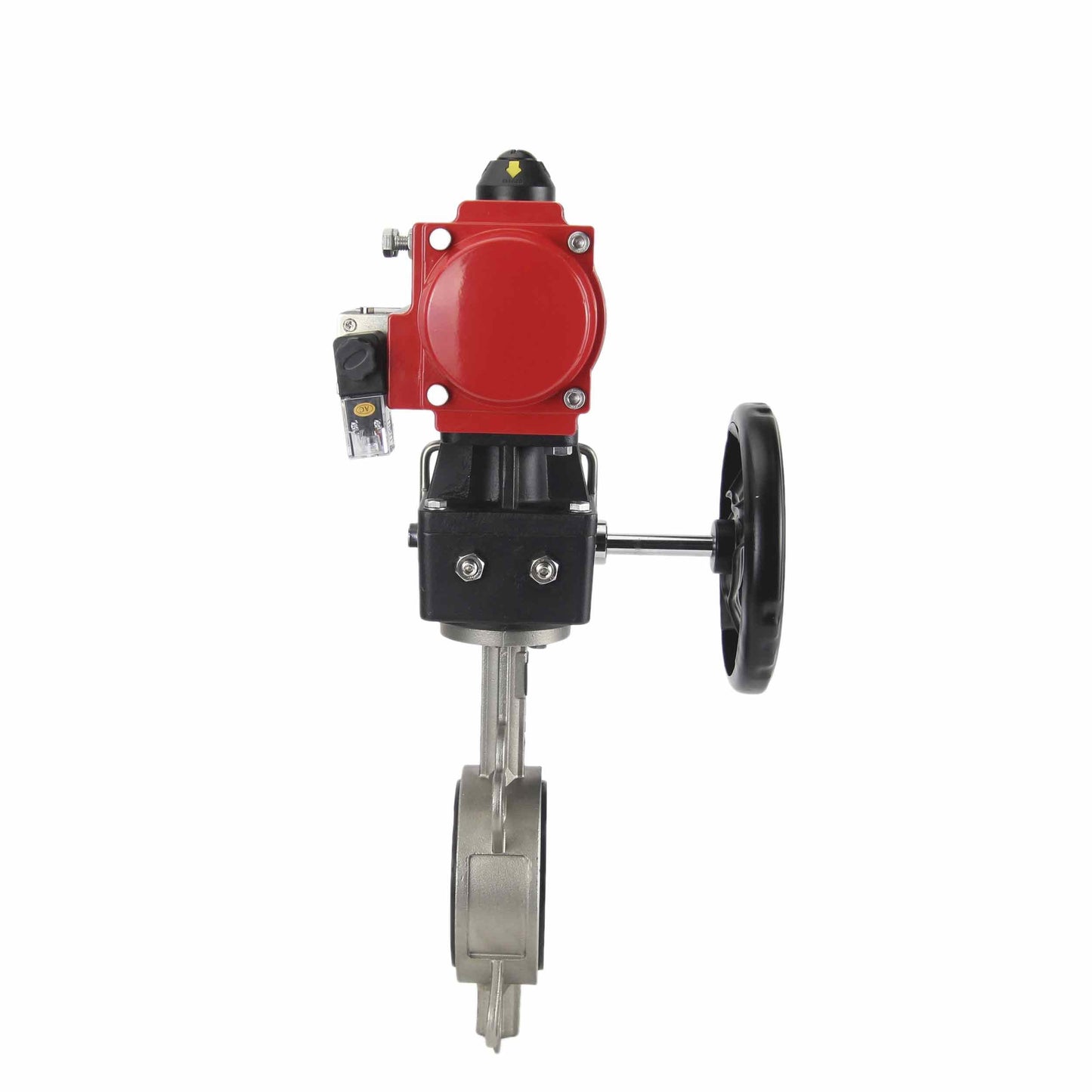 Válvula de mariposa de agua DNOVA 316l-viton-da-4m310-110/220v-hdm, material del cuerpo - acero inoxidable AISI 316L, material del disco - acero inoxidable AISI 316L, sello - VITON, actuador neumático operado