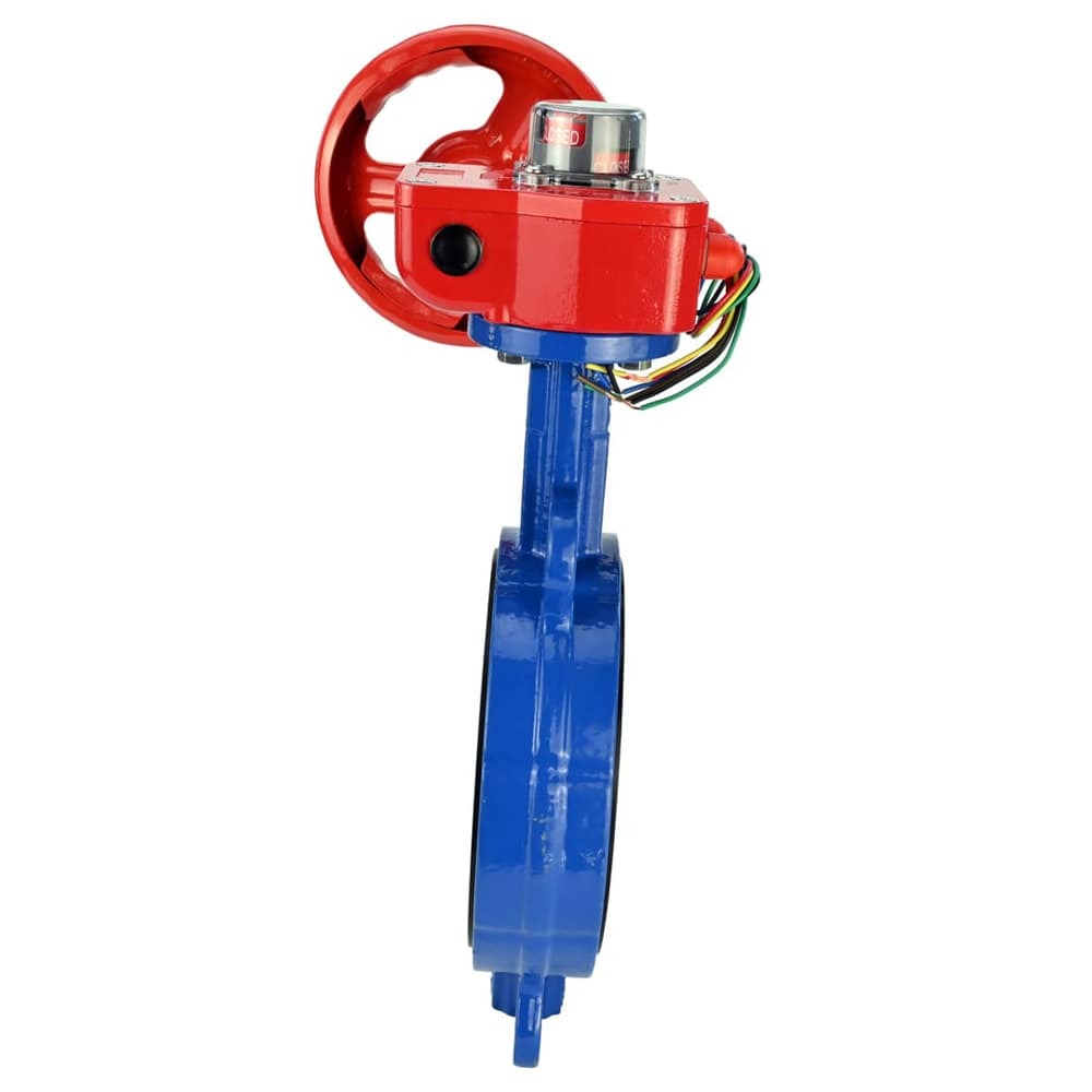 Válvula de mariposa de agua DNOVA WCB-316L-VITON material del cuerpo - Acero al carbono WCB, material del disco - Acero inoxidable AISI 316L, sello - Viton con engranaje DNOVA HGBF, indicador de posición y sensor de retroalimentación