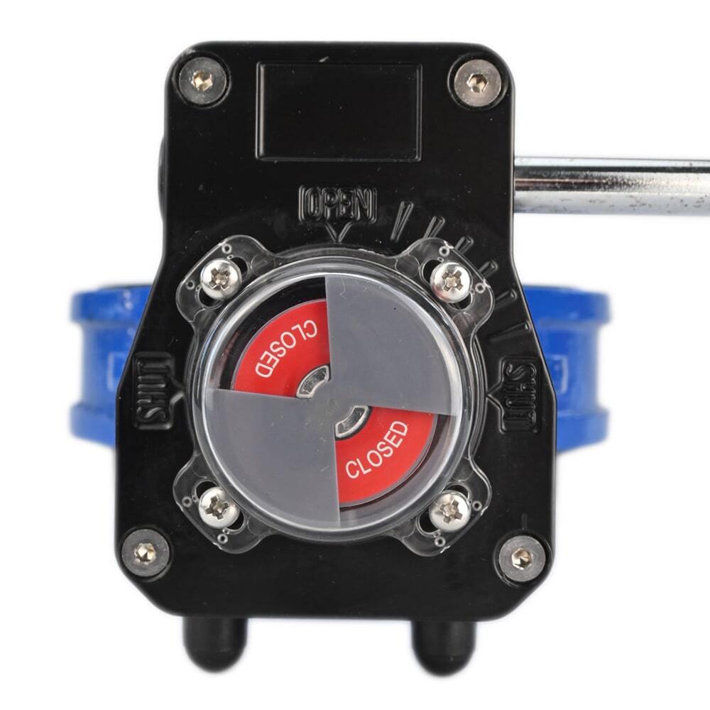 Water butterfly valve DNOVA GG25-316L-NBR body material - cast iron GG25, disk material - stainless steel 316L, seal - NBR with gear DNOVA HGBF, with position indicator and feedback sensor