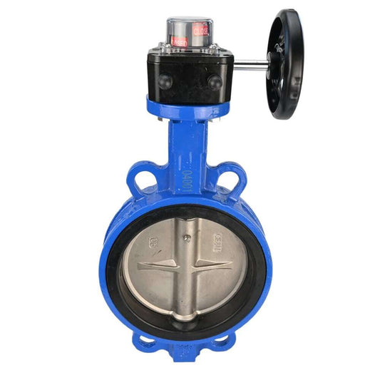 Water butterfly valve DNOVA GG25-316L-NBR body material - cast iron GG25, disk material - stainless steel 316L, seal - NBR with gear DNOVA HGBF, with position indicator and feedback sensor