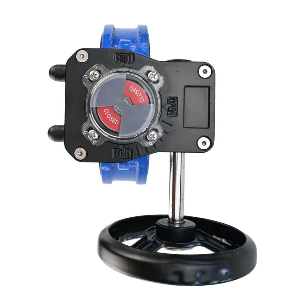 Water butterfly valve DNOVA GG25-316L-NBR body material - cast iron GG25, disk material - stainless steel 316L, seal - NBR with gear DNOVA HGBF, with position indicator and feedback sensor