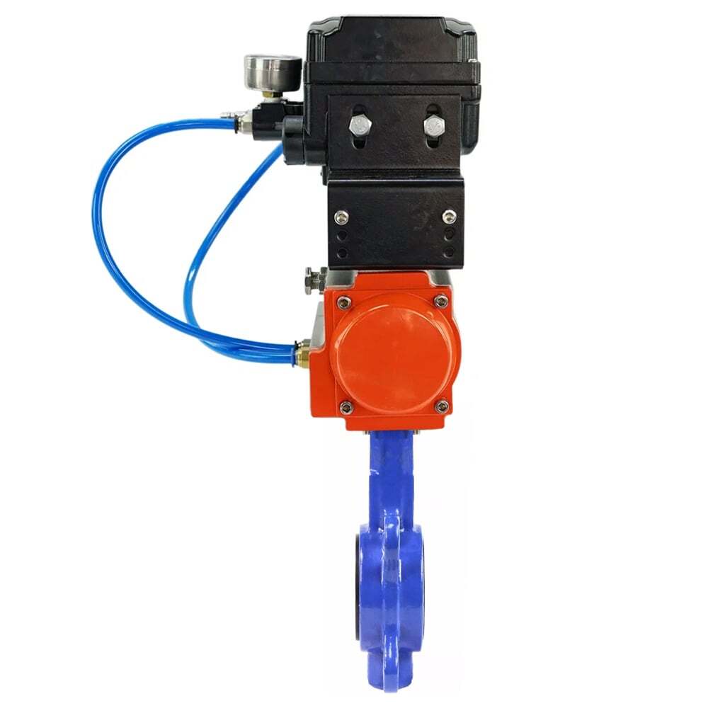 Water Butterfly Valve DNOVA WBV1332N-2W-Fb-H body material - Cast iron GGG50, disk material - Stainless steel 316L, seal - NBR with double-acting pneumatic actuator DA and electropneumatic positioner with feedback DNOVA YT-1000RSI