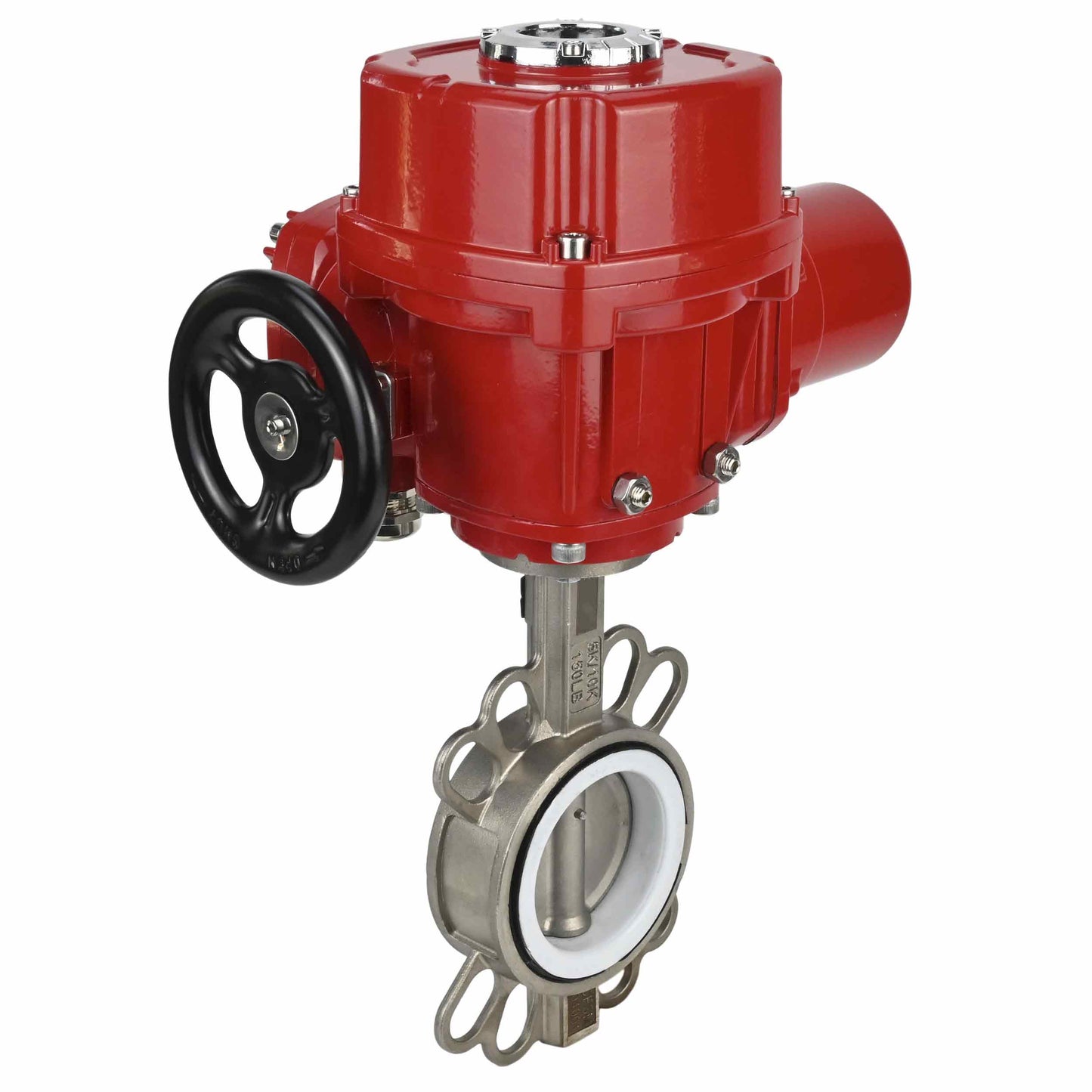 Water butterfly valve DNOVA 316L-316L-PTFE body material - stainless steel aisi 316l, disk material - stainless steel AISI 316L, seal - PTFE with 1/4-turn electric actuator DNOVA QT-W (M) EX 220V