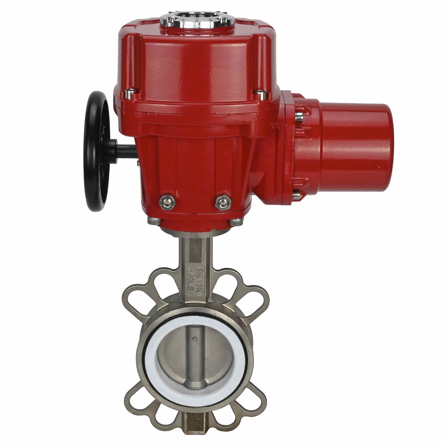 Water butterfly valve DNOVA 316L-316L-PTFE body material - stainless steel aisi 316l, disk material - stainless steel AISI 316L, seal - PTFE with 1/4-turn electric actuator DNOVA QT-W (M) EX 380V