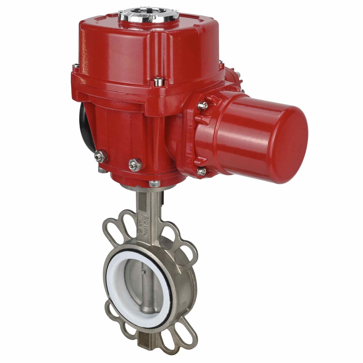 Water butterfly valve DNOVA 316L-316L-PTFE body material - stainless steel aisi 316l, disk material - stainless steel AISI 316L, seal - PTFE with 1/4-turn electric actuator DNOVA QT-W (M) EX 380V