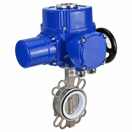 Water butterfly valve DNOVA 316L-316L-PTFE body material - stainless steel aisi 316l, disk material - stainless steel AISI 316L, seal - PTFE with 1/4-turn electric actuator DNOVA QT-W (M) 220V