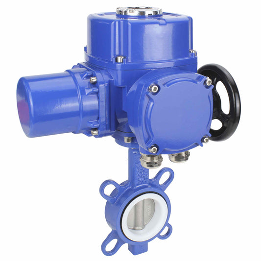 Water Butterfly Valve DNOVA WCB-316L-PTFE body material - Carbon steel WCB, disk material - Stainless steel AISI 316L, seal - PTFE with 1/4-turn electric actuator DNOVA QT-W (M) 220V