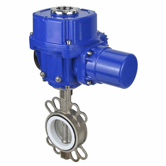 Water butterfly valve DNOVA 316L-316L-PTFE body material - stainless steel aisi 316l, disk material - stainless steel AISI 316L, seal - PTFE with 1/4-turn electric actuator DNOVA QT-W (M) 380V
