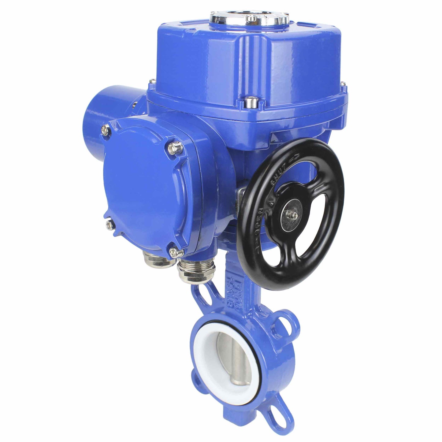 Water Butterfly Valve DNOVA WCB-316L-PTFE body material - Carbon steel WCB, disk material - Stainless steel AISI 316L, seal - PTFE with 1/4-turn electric actuator DNOVA QT-W (M) 380V