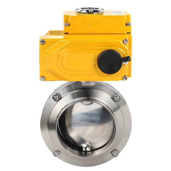 صمامات فراشة المياه DNOVA WBV3131S-2W-WH، مادة الهيكل - الفولاذ المقاوم للصدأ AISI 304، الختم - السيليكون، مع مشغل ربع دورة QT-N-С…EM-O1 24V