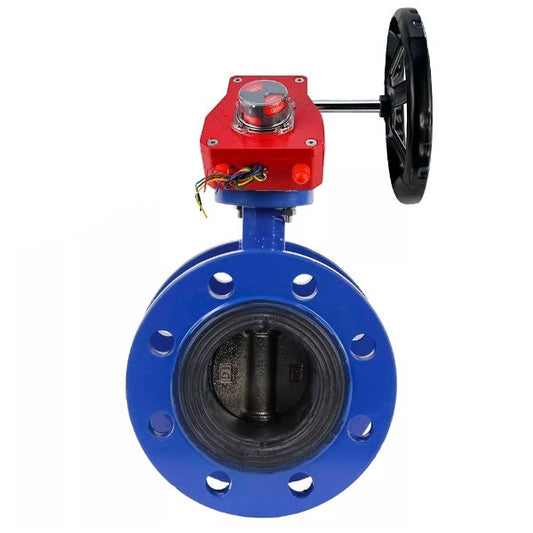 Válvula de mariposa de agua DNOVA WBV1331E-2W-FH, material del cuerpo: hierro fundido GGG40/EN-GJS-400-15, material del disco: acero inoxidable AISI 304, junta: EPDM, caja de engranajes: HGBF RQN